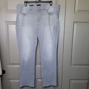 NYDJ Light Gray Marilyn Straight-Leg Lift Tuck Slimming Jeans Size 22W